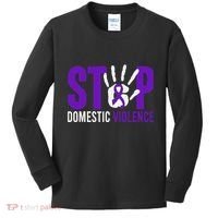 Stop Domestic Violence Awareness Domestic Violence Survivor Kids Long Sleeve Shirt thumb 0