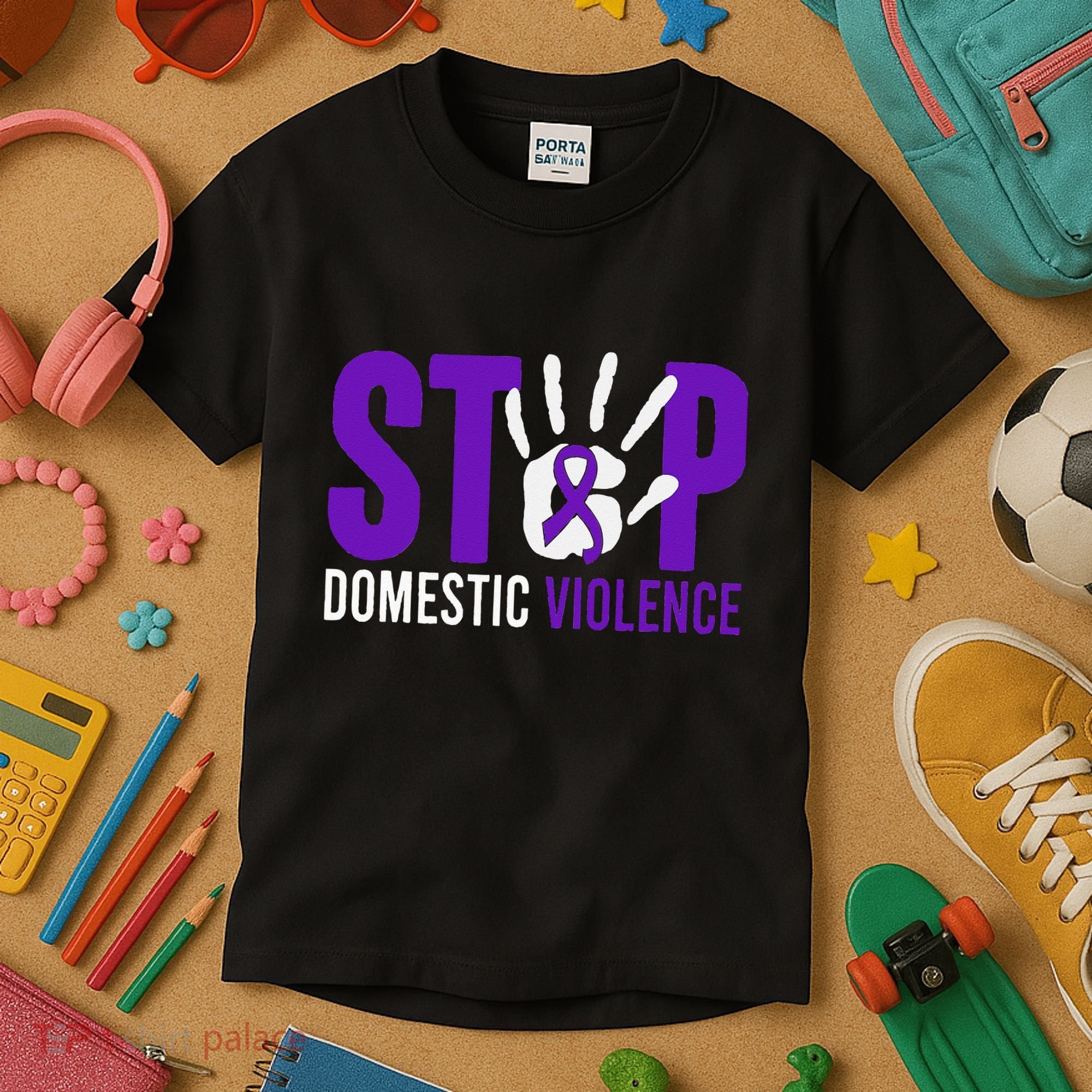 Stop Domestic Violence Awareness Domestic Violence Survivor Kids T-Shirt