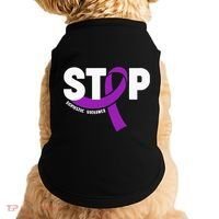 Stop Domestic Violence Awareness Purple Ribbon Doggie Tank thumb 0