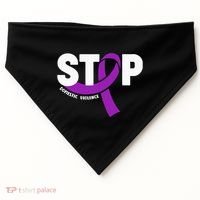 Stop Domestic Violence Awareness Purple Ribbon USA-Made Doggie Bandana thumb 0