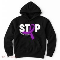 Stop Domestic Violence Awareness Purple Ribbon Hoodie thumb 0