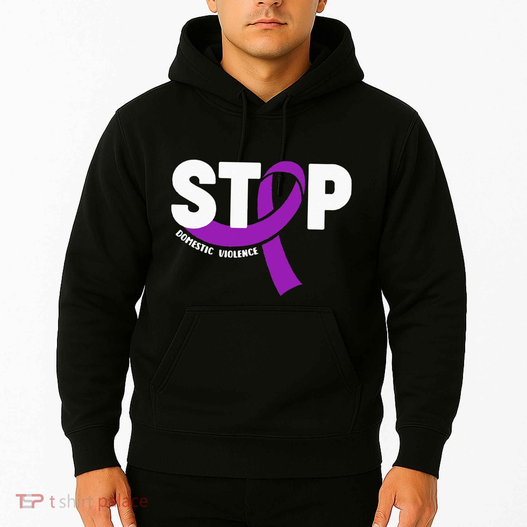 Stop Domestic Violence Awareness Purple Ribbon Hoodie