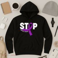 Stop Domestic Violence Awareness Purple Ribbon Hoodie thumb 3