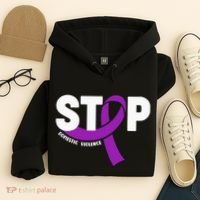 Stop Domestic Violence Awareness Purple Ribbon Hoodie thumb 4