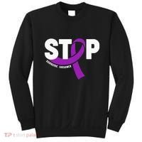 Stop Domestic Violence Awareness Purple Ribbon Sweatshirt thumb 0