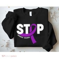 Stop Domestic Violence Awareness Purple Ribbon Sweatshirt thumb 2