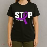 Stop Domestic Violence Awareness Purple Ribbon T-Shirt thumb 4