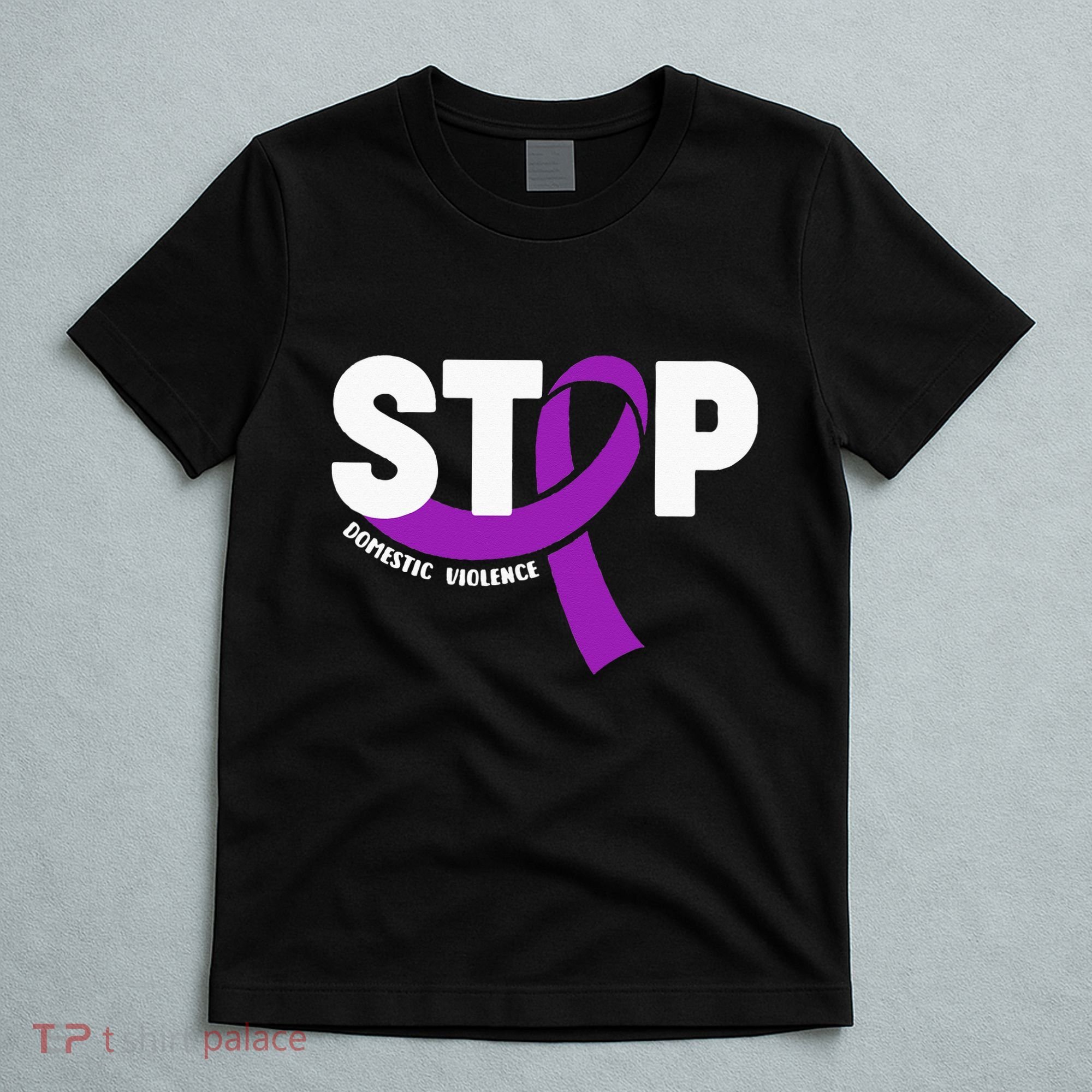 Stop Domestic Violence Awareness Purple Ribbon T-Shirt