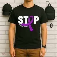 Stop Domestic Violence Awareness Purple Ribbon T-Shirt thumb 6