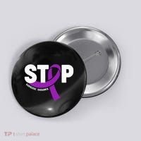 Stop Domestic Violence Awareness Purple Ribbon Button thumb 0