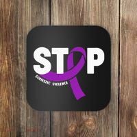 Stop Domestic Violence Awareness Purple Ribbon Coaster thumb 0
