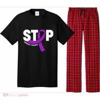 Stop Domestic Violence Awareness Purple Ribbon Pajama Set thumb 0