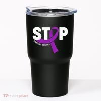Stop Domestic Violence Awareness Purple Ribbon Tumbler thumb 0