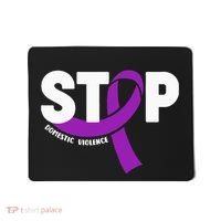 Stop Domestic Violence Awareness Purple Ribbon Mousepad thumb 0