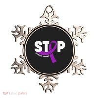 Stop Domestic Violence Awareness Purple Ribbon Ornament thumb 0