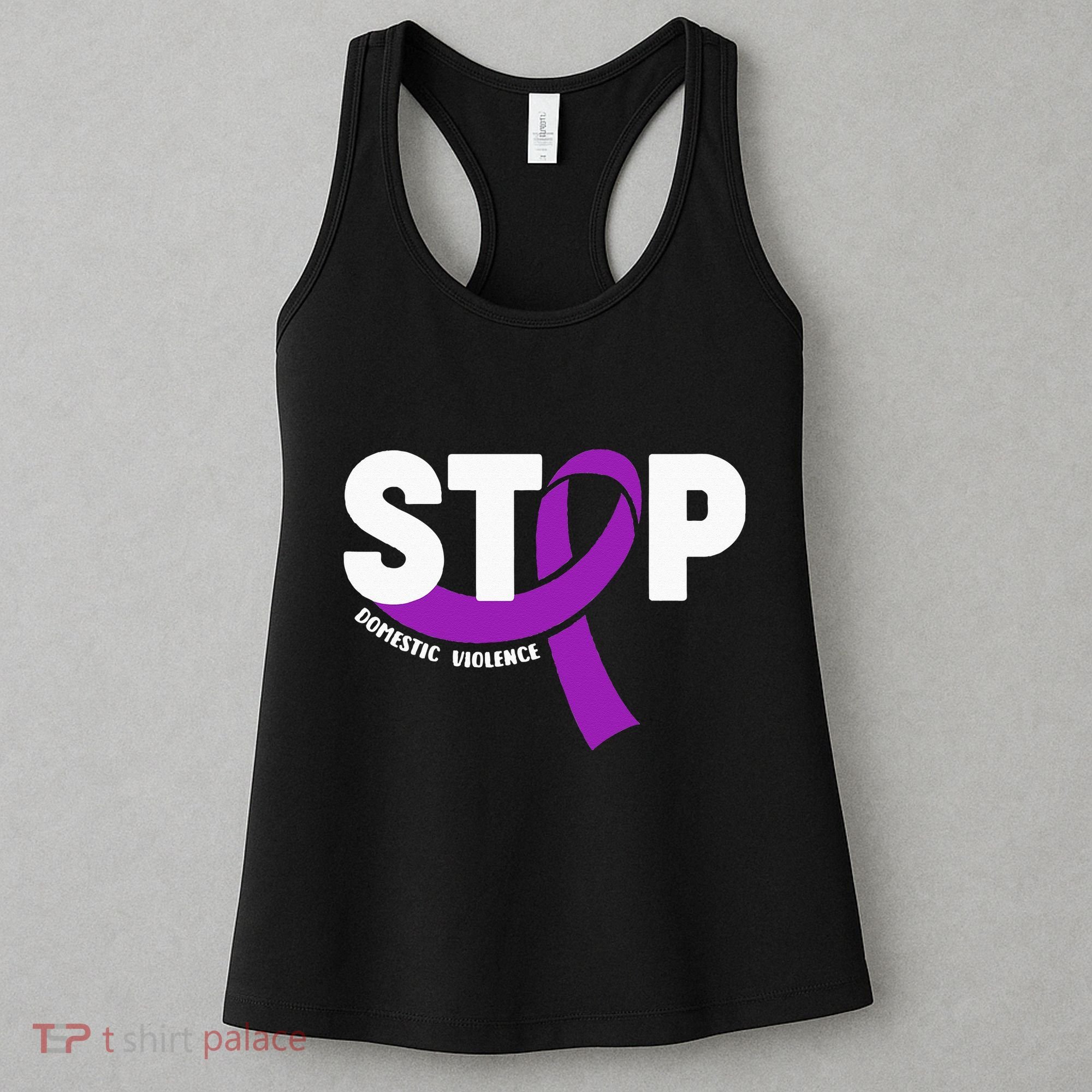 Stop Domestic Violence Awareness Purple Ribbon Women's Tank Top