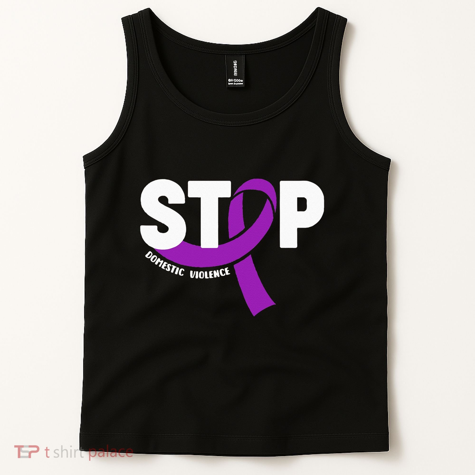 Stop Domestic Violence Awareness Purple Ribbon Tank Top