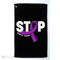 Stop Domestic Violence Awareness Purple Ribbon Golf Towel thumb 0