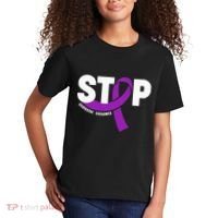 Stop Domestic Violence Awareness Purple Ribbon Kids T-Shirt thumb 2