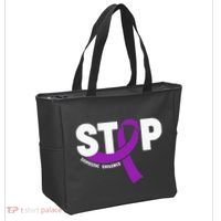 Stop Domestic Violence Awareness Purple Ribbon Tote Bag thumb 2