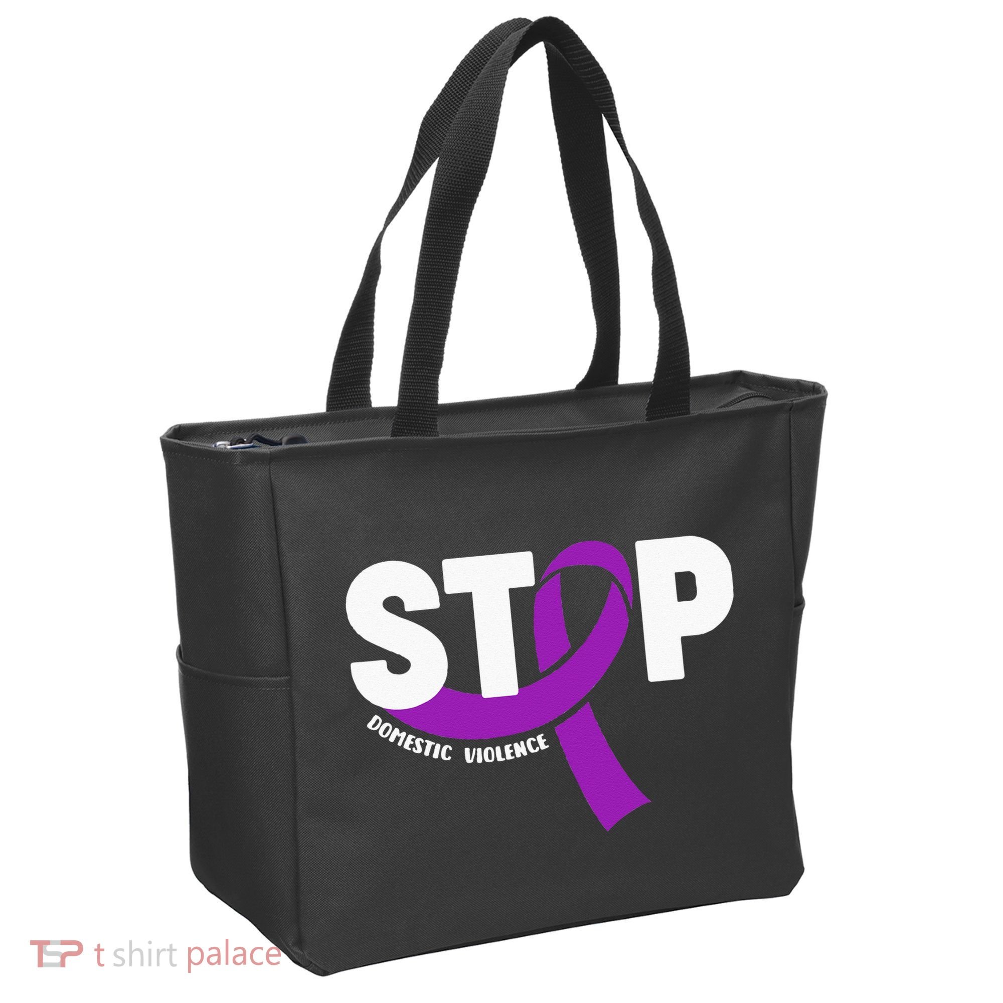 Stop Domestic Violence Awareness Purple Ribbon Tote Bag