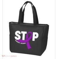 Stop Domestic Violence Awareness Purple Ribbon Tote Bag thumb 3