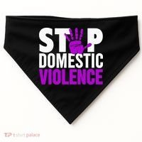Stop Domestic Violence Domestic Violence Awareness USA-Made Doggie Bandana thumb 0