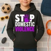 Stop Domestic Violence Domestic Violence Awareness Kids Hoodie thumb 2