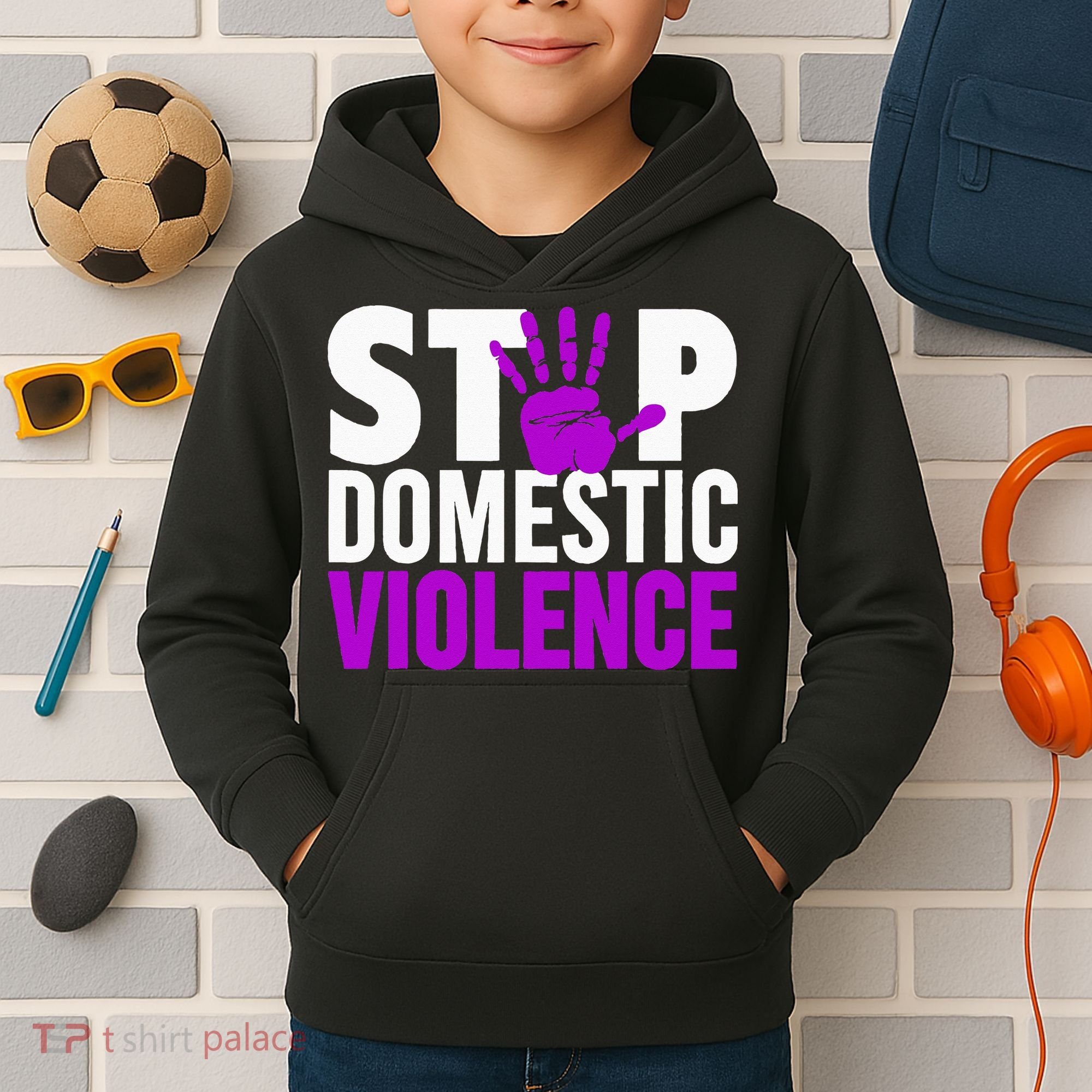Stop Domestic Violence Domestic Violence Awareness Kids Hoodie