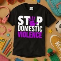 Stop Domestic Violence Domestic Violence Awareness Kids T-Shirt thumb 3