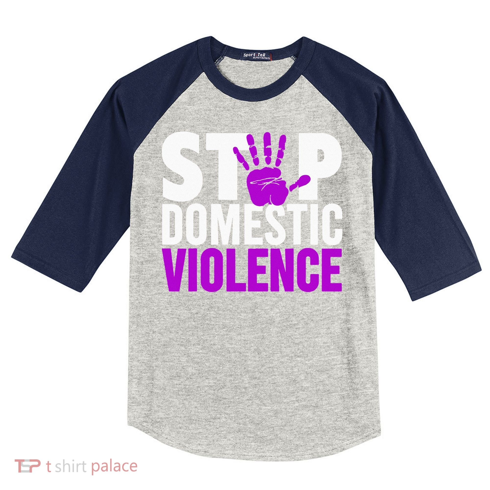 Stop Domestic Violence Domestic Violence Awareness Kids Colorblock Raglan Jersey