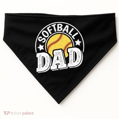 Softball Dad Vintage Softball Gift USA-Made Doggie Bandana