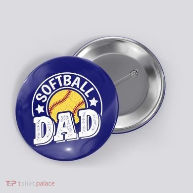 Softball Dad Vintage Softball Gift Button