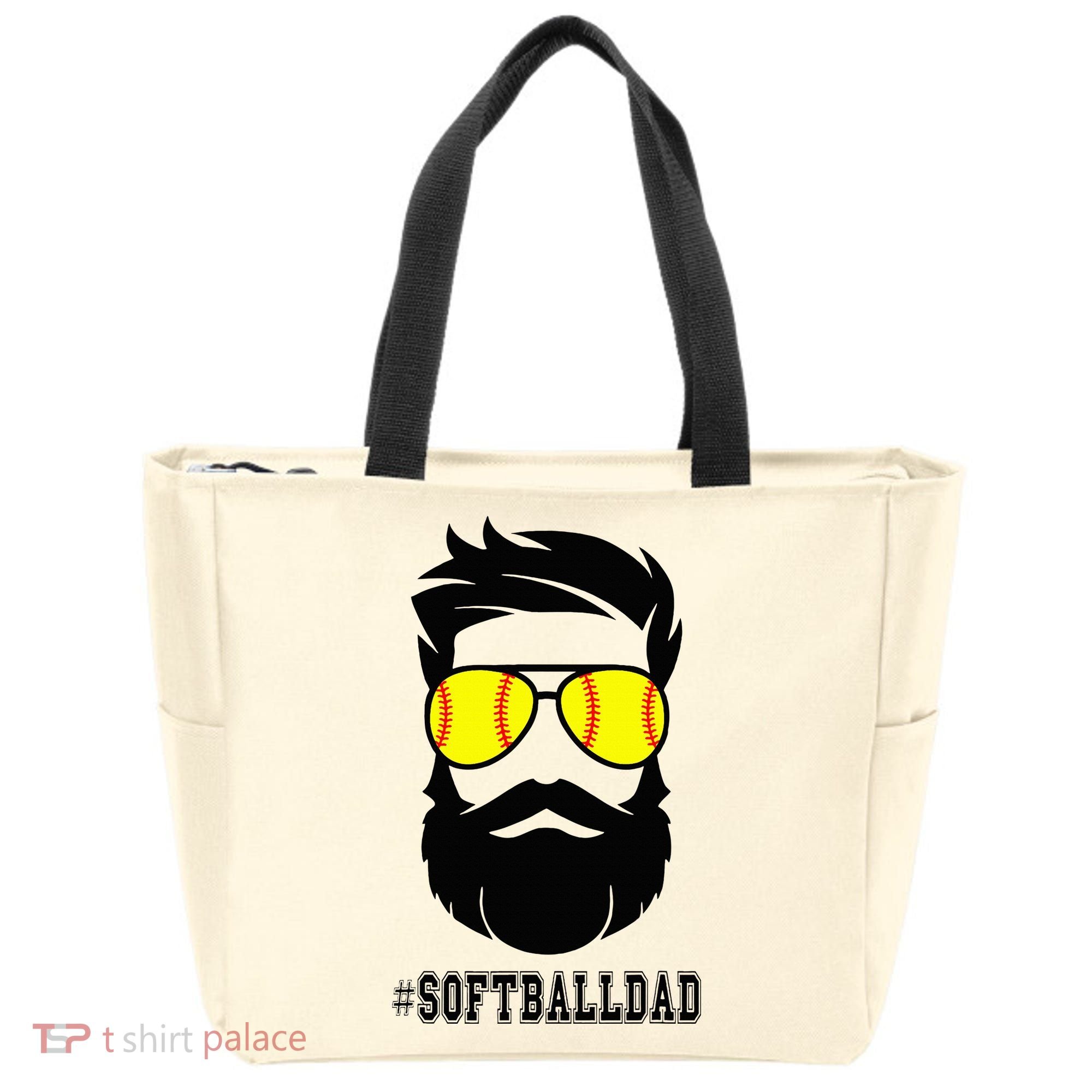Softball Dad With Beard And Cool Sunglasses Tote Bag
