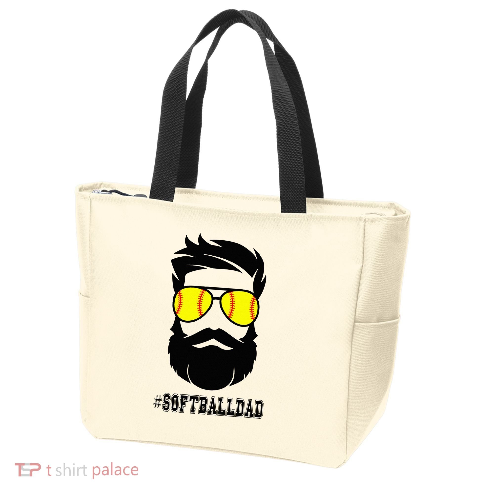 Softball Dad With Beard And Cool Sunglasses Tote Bag