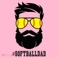 Softball Dad With Beard And Cool Sunglasses Coaster thumb 2