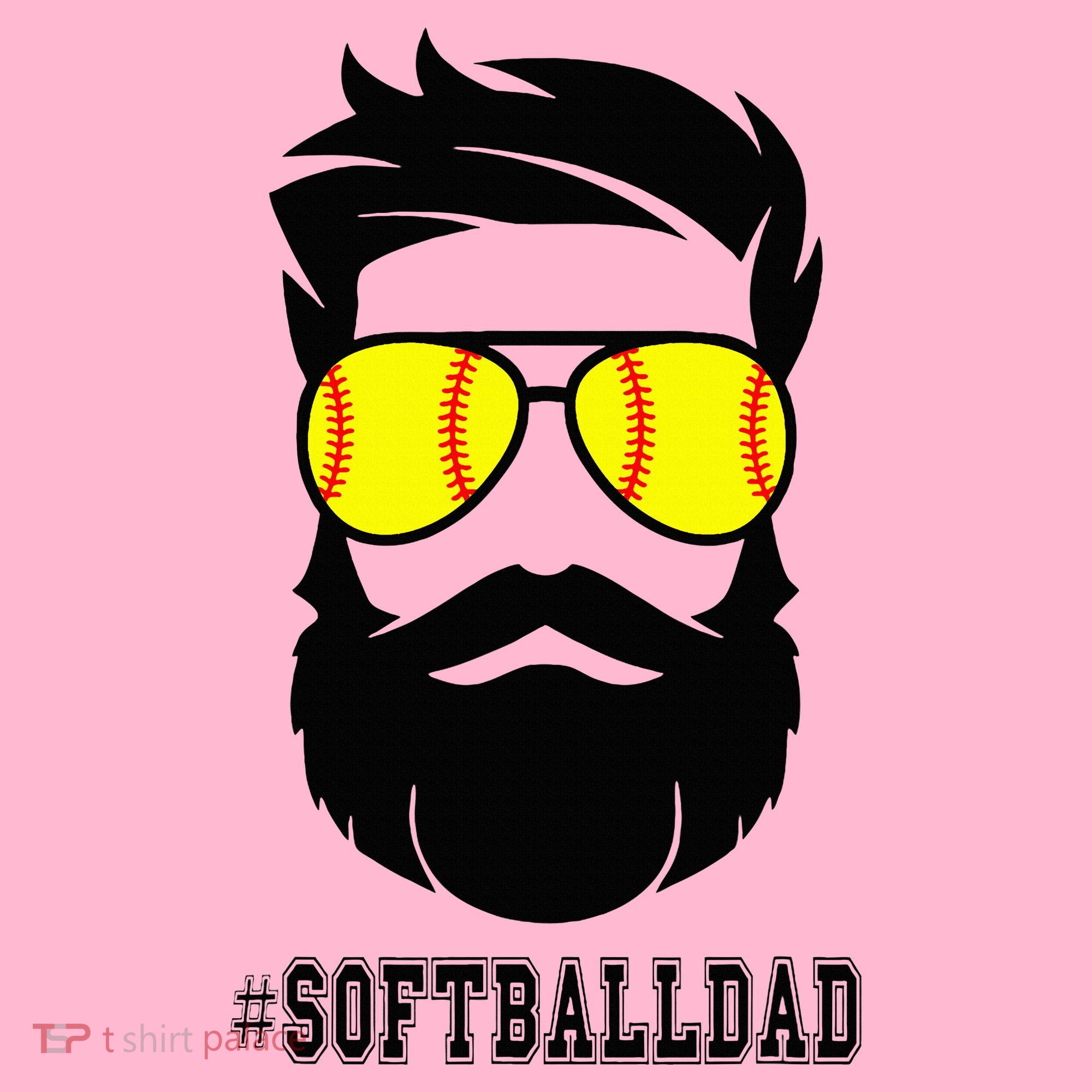 Softball Dad With Beard And Cool Sunglasses Coaster