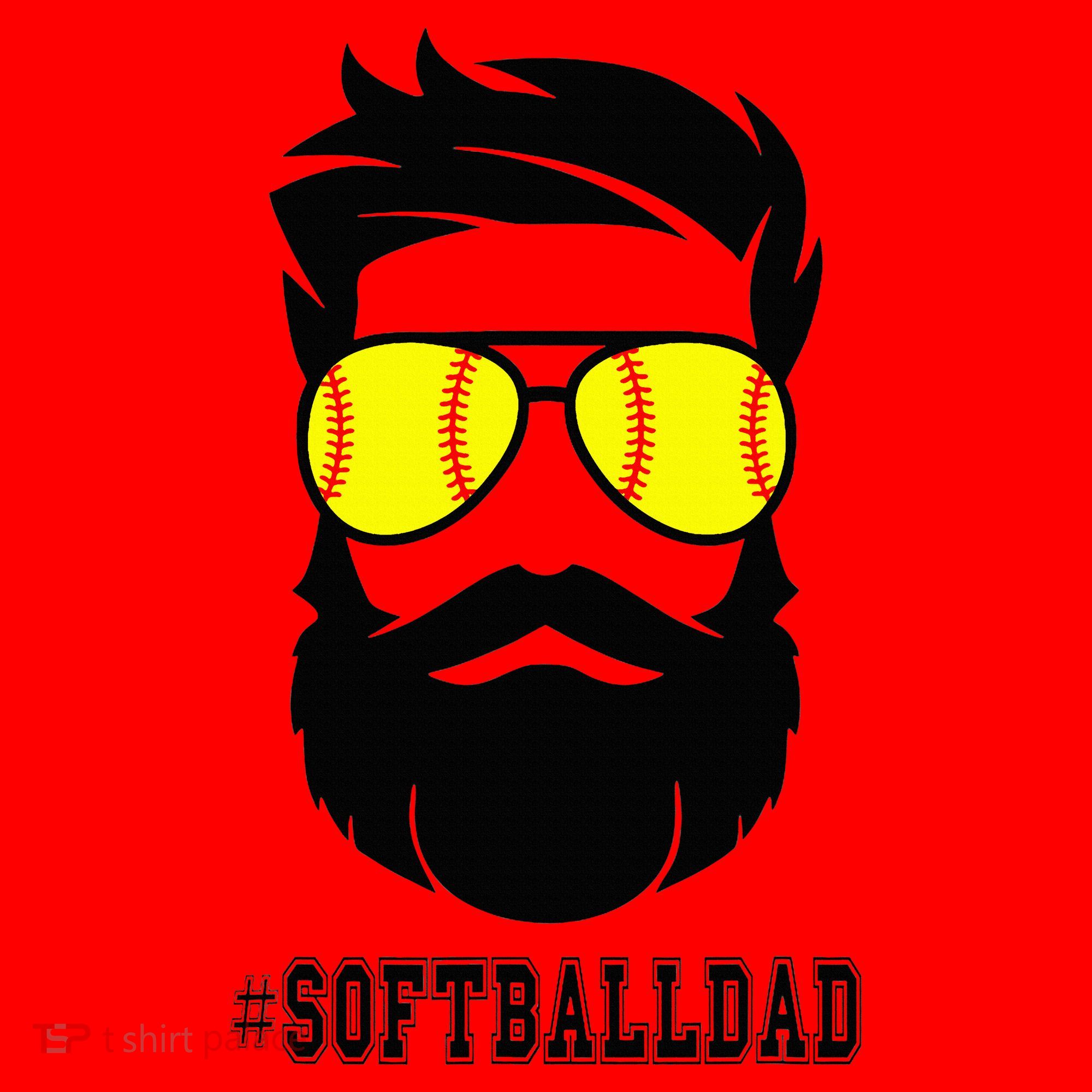 Softball Dad With Beard And Cool Sunglasses Santa Hat