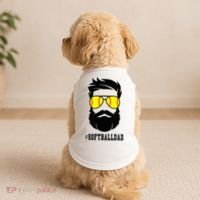Softball Dad With Beard And Cool Sunglasses Doggie Tank thumb 2