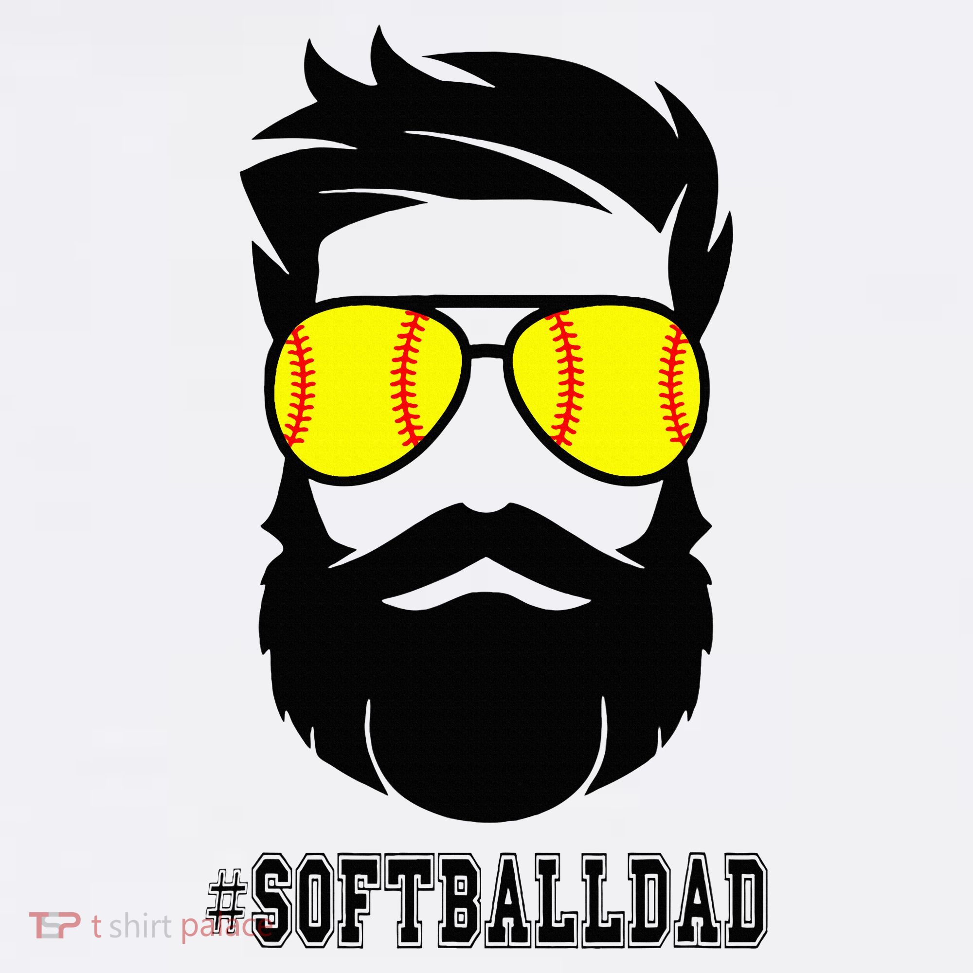 Softball Dad With Beard And Cool Sunglasses Doggie Tank