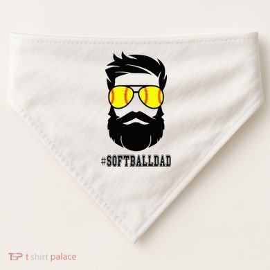 Softball Dad With Beard And Cool Sunglasses USA-Made Doggie Bandana