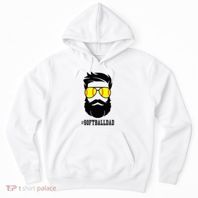 Softball Dad With Beard And Cool Sunglasses Hoodie