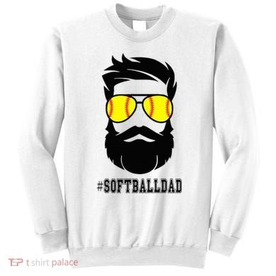 Softball Dad With Beard And Cool Sunglasses Sweatshirt