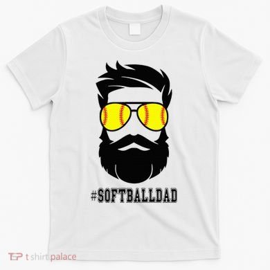 Softball Dad With Beard And Cool Sunglasses T-Shirt