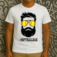 Softball Dad With Beard And Cool Sunglasses T-Shirt thumb 3