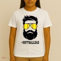 Softball Dad With Beard And Cool Sunglasses T-Shirt thumb 4