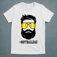 Softball Dad With Beard And Cool Sunglasses T-Shirt thumb 5