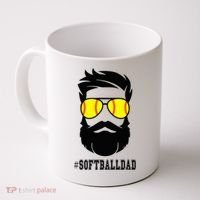 Softball Dad With Beard And Cool Sunglasses Coffee Mug thumb 0
