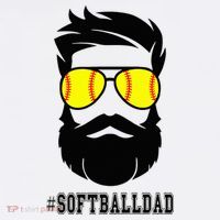 Softball Dad With Beard And Cool Sunglasses Beanie thumb 2