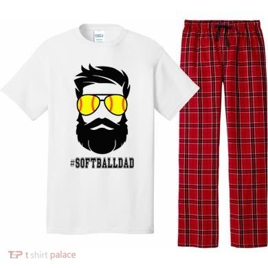 Softball Dad With Beard And Cool Sunglasses Pajama Set